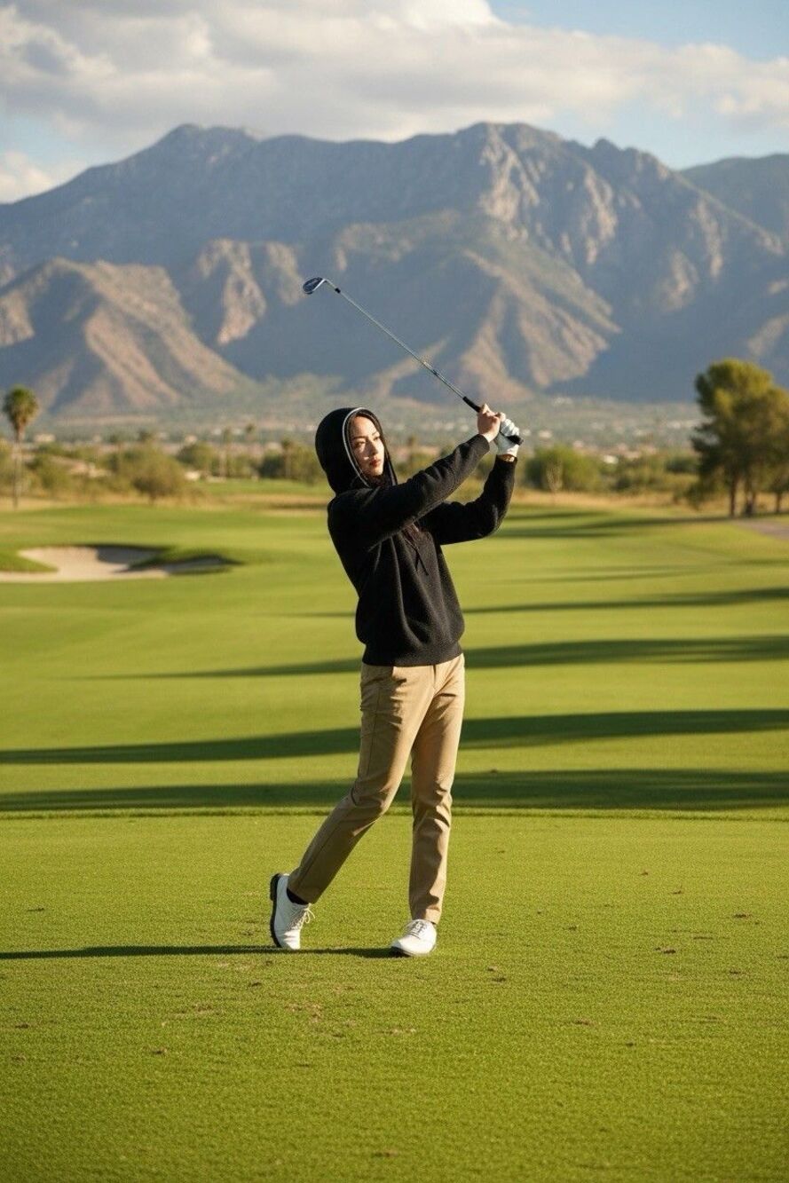 G/FORE Black 100% Wool Golf Hooded Sweater Elbow Patches Womens XL Pullover Knit